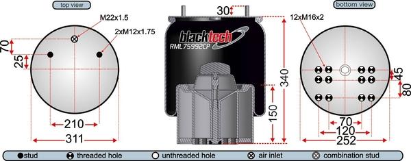 Juratek RML75992CP - Кожух пневматичної ресори autozip.com.ua