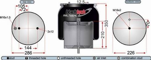 Juratek RML75024C - Кожух пневматичної ресори autozip.com.ua