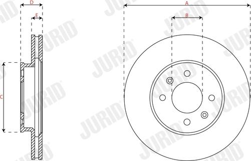 Jurid 563461JC-1 - Гальмівний диск autozip.com.ua