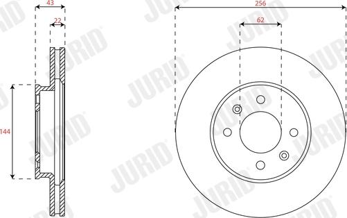 Jurid 563461JC-1 - Гальмівний диск autozip.com.ua