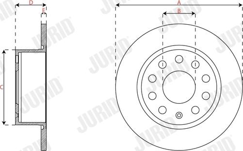 Jurid 563593JC-1 - Гальмівний диск autozip.com.ua