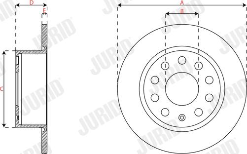 Jurid 563593JC - Гальмівний диск autozip.com.ua