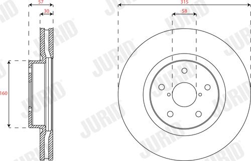 Jurid 563546JC-1 - Гальмівний диск autozip.com.ua