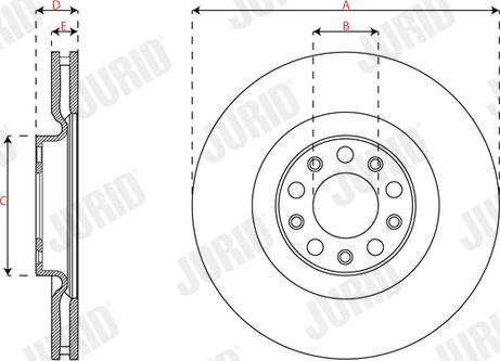 Jurid 563696JC - Гальмівний диск autozip.com.ua