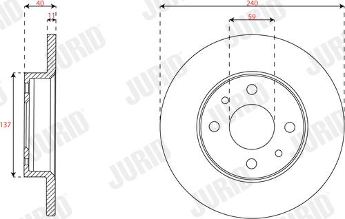 Jurid 563350JC - Гальмівний диск autozip.com.ua