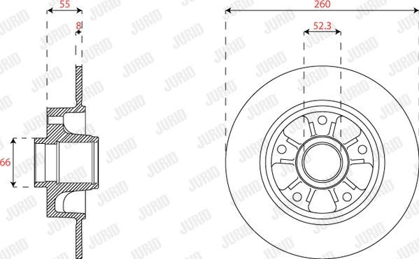 Jurid 563289JC-1 - Гальмівний диск autozip.com.ua