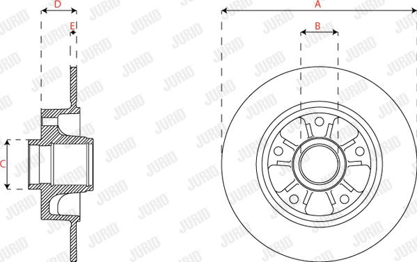 Jurid 563289JC-1 - Гальмівний диск autozip.com.ua