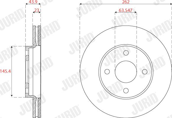 Jurid 563230JC - Гальмівний диск autozip.com.ua