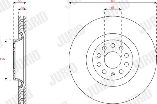 Jurid 563706JC-1 - Гальмівний диск autozip.com.ua