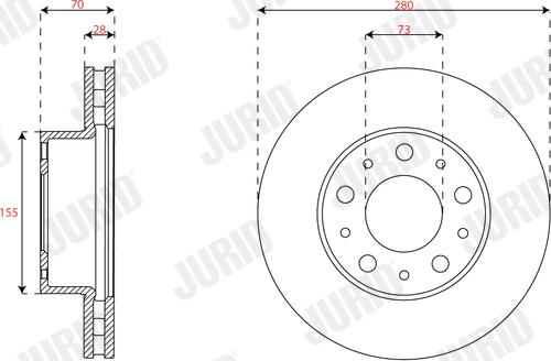 Jurid 563716JC - Гальмівний диск autozip.com.ua