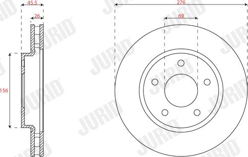 Jurid 562784JC - Гальмівний диск autozip.com.ua