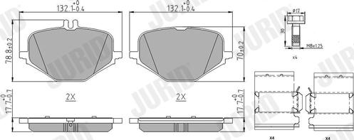 Jurid 574164J - Гальмівні колодки, дискові гальма autozip.com.ua