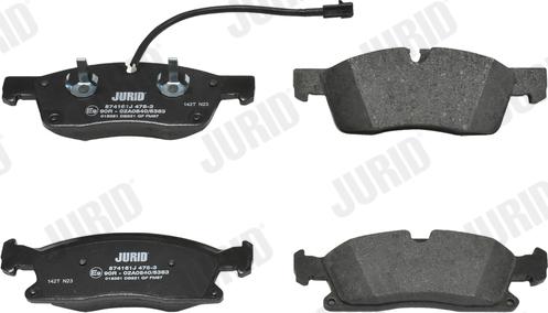 Jurid 574161J - Гальмівні колодки, дискові гальма autozip.com.ua