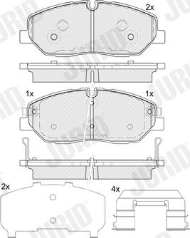 Jurid 574139J - Гальмівні колодки, дискові гальма autozip.com.ua