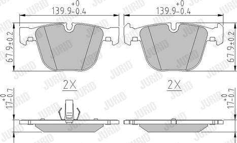 Jurid 571991J - Гальмівні колодки, дискові гальма autozip.com.ua