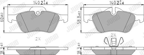 Jurid 571992J - Гальмівні колодки, дискові гальма autozip.com.ua