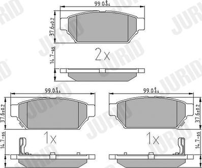 Jurid 571943J - Гальмівні колодки, дискові гальма autozip.com.ua