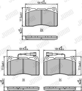 Jurid 571952J - Гальмівні колодки, дискові гальма autozip.com.ua