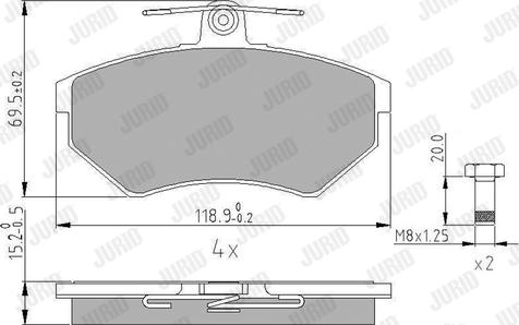 Jurid 571969J - Гальмівні колодки, дискові гальма autozip.com.ua