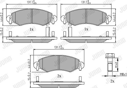 Jurid 571981J - Гальмівні колодки, дискові гальма autozip.com.ua