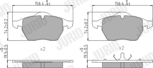 Jurid 571935J - Гальмівні колодки, дискові гальма autozip.com.ua