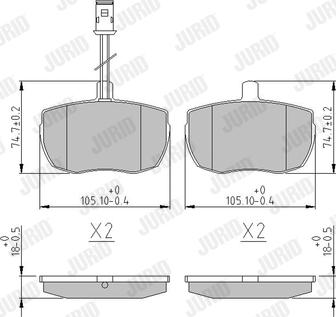 Jurid 571444J - Гальмівні колодки, дискові гальма autozip.com.ua