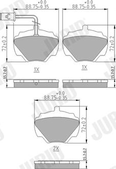 Jurid 571440J - Гальмівні колодки, дискові гальма autozip.com.ua