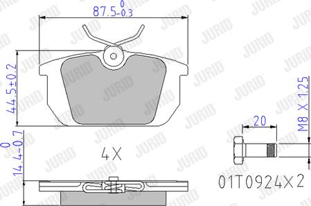 Jurid 571409J - Гальмівні колодки, дискові гальма autozip.com.ua