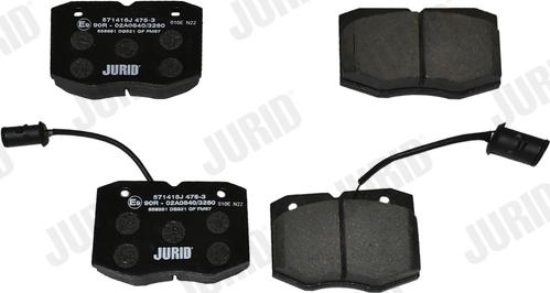 Jurid 571416J - Гальмівні колодки, дискові гальма autozip.com.ua