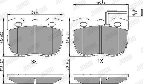 Jurid 571439J - Гальмівні колодки, дискові гальма autozip.com.ua