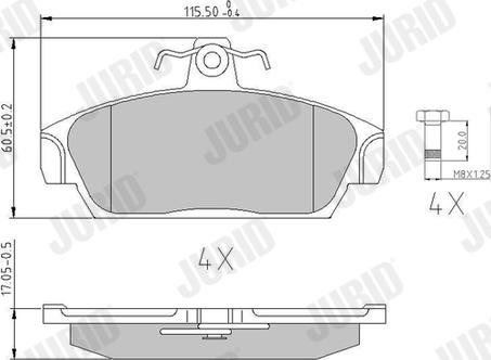 Jurid 571436J - Гальмівні колодки, дискові гальма autozip.com.ua