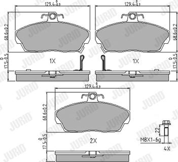 Jurid 571438J - Гальмівні колодки, дискові гальма autozip.com.ua