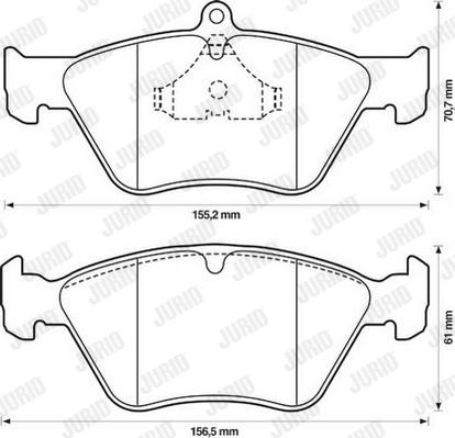 Jurid 571530J - Гальмівні колодки, дискові гальма autozip.com.ua