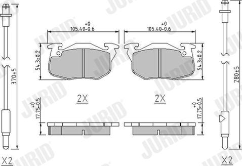 Jurid 571525J - Гальмівні колодки, дискові гальма autozip.com.ua