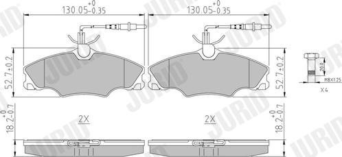 Jurid 571897J - Гальмівні колодки, дискові гальма autozip.com.ua