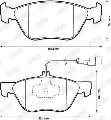 Jurid 571884J - Гальмівні колодки, дискові гальма autozip.com.ua