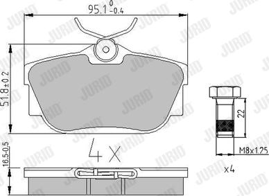 Jurid 571875J - Гальмівні колодки, дискові гальма autozip.com.ua