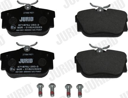 Jurid 571875J - Гальмівні колодки, дискові гальма autozip.com.ua