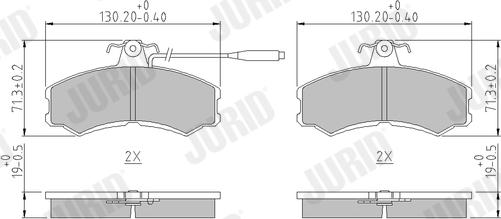 Jurid 571304J - Гальмівні колодки, дискові гальма autozip.com.ua