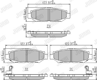 Jurid 573952J - Гальмівні колодки, дискові гальма autozip.com.ua