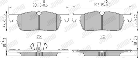 Jurid 573909J - Гальмівні колодки, дискові гальма autozip.com.ua