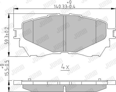 Jurid 573444J - Гальмівні колодки, дискові гальма autozip.com.ua