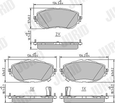 Jurid 573440J - Гальмівні колодки, дискові гальма autozip.com.ua