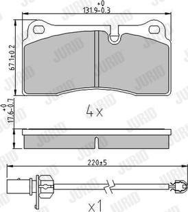 Jurid 573443J - Гальмівні колодки, дискові гальма autozip.com.ua