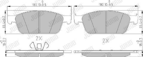 Jurid 573460J - Гальмівні колодки, дискові гальма autozip.com.ua