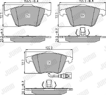 Jurid 573463J - Гальмівні колодки, дискові гальма autozip.com.ua