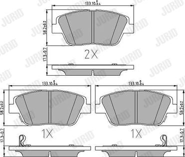 Jurid 573462J - Гальмівні колодки, дискові гальма autozip.com.ua