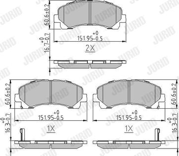 Jurid 573467J - Гальмівні колодки, дискові гальма autozip.com.ua