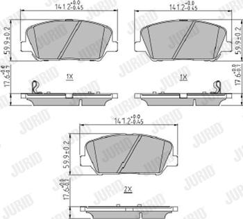 Jurid 573407J - Гальмівні колодки, дискові гальма autozip.com.ua