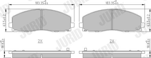 Jurid 573411J - Гальмівні колодки, дискові гальма autozip.com.ua